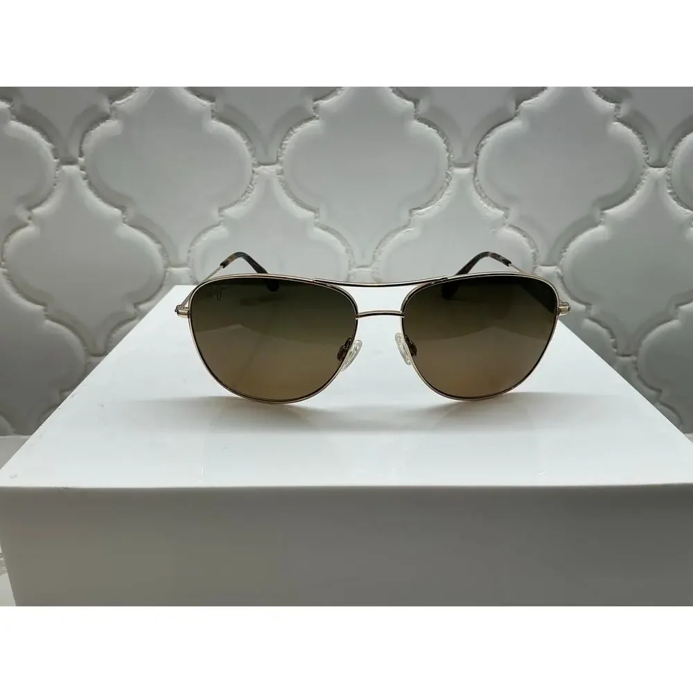 Maui Jim Polarized Aviator Sunglasses – Gold with HCL Bronze Lenses & Case